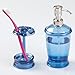 InterDesign Franklin Liquid Soap & Lotion Dispenser Pump for Kitchen or Bathroom Countertops, Cobalt/Chrome