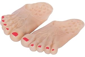 BinaryABC Halloween Jumbo Bare Feet Monster Feet Slippers,Halloween Cosplay Costume Props(Skin Color)