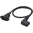 JSADZKJ90 Degree IEC320 C13to C14 Panel Mount Power Cable Left Angle C13 Female to C 14 Male Power Supply Extension Cord C14 