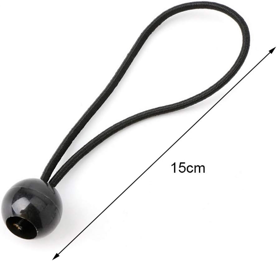 Nuoshen 12 Pcs Black Tarpaulin Bungees Balls for Banner Tarp, Pavilions, Tents, Bungee Hooks, Holder, Flag Poles - Image 4