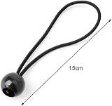 Nuoshen 12 Pcs Black Tarpaulin Bungee Balls 15cm 3mm Ball Diameter view 3