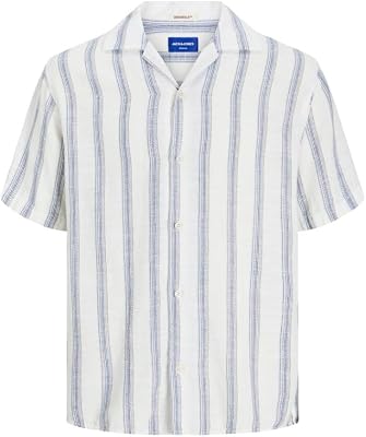 JORNOTO Stripe Resort Shirt SS, Ballerino di Nuvola, S
