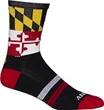 NCAA Maryland Terrapins Cycling/Running Socks, Black, Large/X-Large