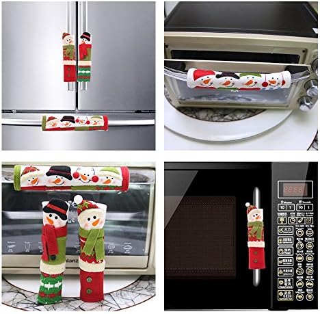 Snowman Kitchen Appliance Handle Covers – Refrigerator Door Handle Covers Christmas Decorations Idea Fits Standard Size Kitchen Refrigerator Microwave Oven Or Dishwasher Door For The Holiday Season