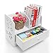 White Laser Cut Flower Design Book Storage Drawer & Display Shelf Rack/Desktop Organizer Bookcase