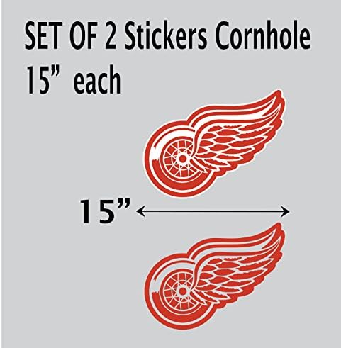 Red Wings Vinyl Sticker Decal Hockey Cornhole Car Truck 15" Each