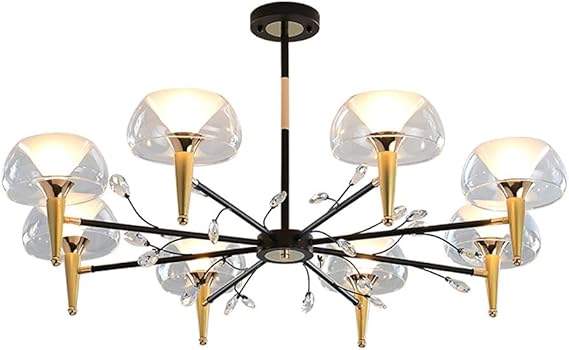 Seta Doble Vidrio Lámparas De Araña,3 5 6 8 Luces Alto Brillo