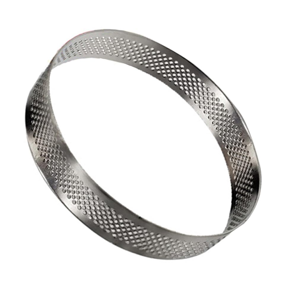 BESPORTBLE Stainless Steel Small Cake Rings, Straight Edge Tart Rings Fruit Tart Baking Mold Mousse Cake Baking Perforated Mousse Kitchen Heat-Resistant Round