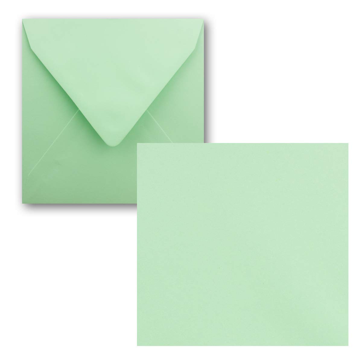 FarbenFroh® by GUSTAV NEUSER® Pack of 25 Simple Square Cards 15 x 15 cm with Envelopes Mint Green for Greeting Cards etc.