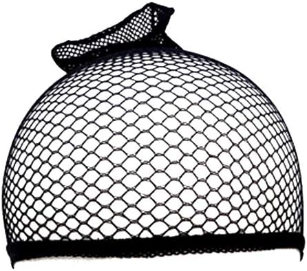 Pack of 3 Wig Cap Open End Black Mesh Net Liner Weaving Cap -Sweetds (Black)