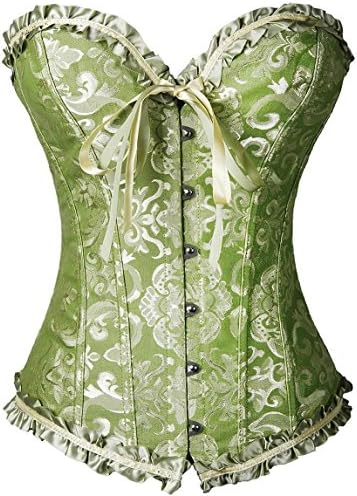 Funray Women's Gothic Style Corset Lace Bustier Waist Cincher with G-string (3 Colors)
