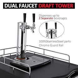 Beer Kegerator, Dual Tap Draft Beer Dispenser, Full