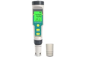 Yewhick 5 in 1 pH and TDS Meter, Digital pH Tester for Water, pH/TDS/EC/Salinity/Temp, PPM Meter Water Tester for Household Drinking, Pool and Aquarium, with ATC, 0.01 Resolution