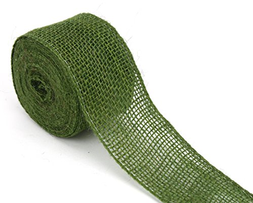 Kel-Toy Burlap Ribbon with Woven Wired Edge, 2.5 x 10 yd, Green