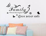 ChezMax Removable Home Decor PVC DIY Decorative Family Wall Sticker English Quote for Living Room 12.2" x 22.4"