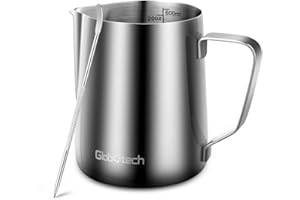 Stainless Steel Milk Frother Cup - Espresso Steaming Pitchers Coffee Foam Making Pitcher Latte Art Froth Cup Steaming Jug Cap