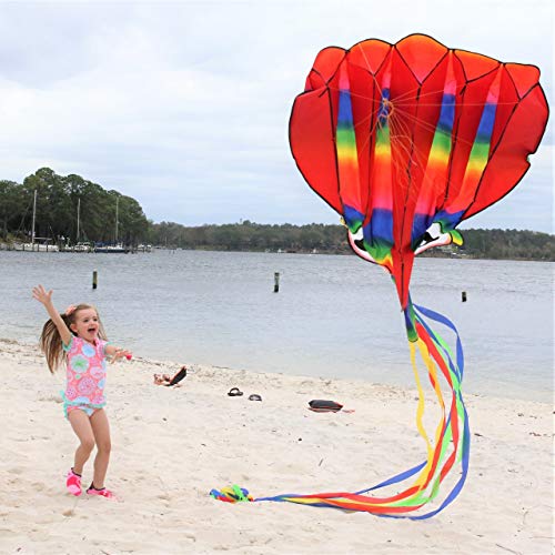 image for Cool Bank 2PCS Large Rainbow Octopus outdoor kite for kids and Adults 
