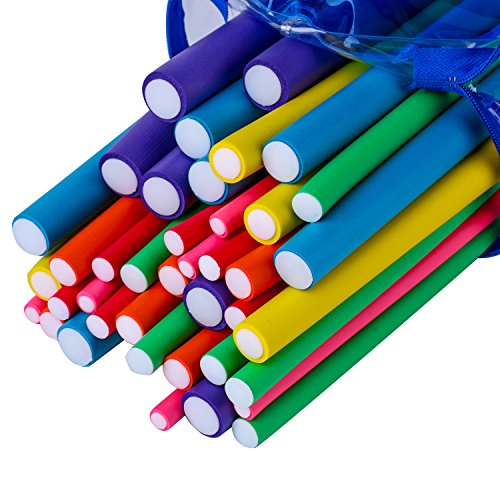 Minerva 42-pack 7'' Twist-flex Foam Hair Roller Curling Rods- Hair Curlers Rollers for Short, Medium and Long Hair (Multicolor-New)