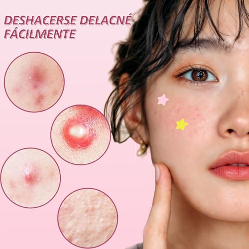 SYCHUNQI 96 Estrellas para Granos, 3 Cajas de Parches para Acne con Espejos | para Cubrir Acné e Imperfecciones, Pimple Reduce Enrojecimiento, para Fiestas y Uso Diario
