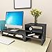 CapsA Wood Monitor Laptop Stand Computer Riser Organizer with Storage for Desk Suitable for Home Office School 2-Tier Display Height Increase Neck Notebook Stand (Black)thumb 1