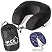 Pete Gear Hub Travel Pillow - Memory Foam Neck Pillow - Airplane Pillow for Car, Bus, Train Travel, Rest - 3 Carry Travel Pillowcase - Protective Black Velour Cover - Extra Blue Cover
