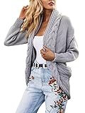 Glamaker Women's Casual Loose Long Sleeve Open Front Knit Cardigan Sweater Outwear