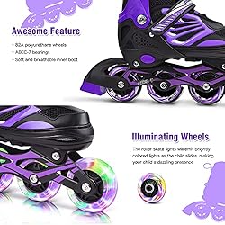 DIKASHI Black/Blue/Red Adjustable Inline Skates