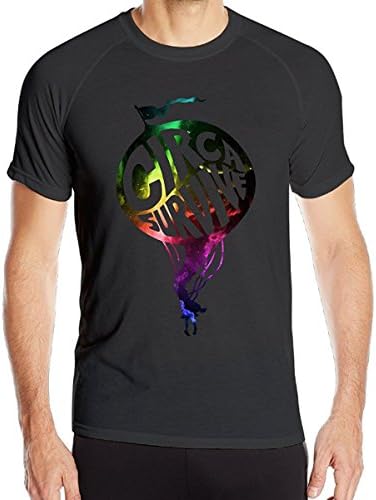 Duola Men's Circa Logo Survive Short Sleeve Sports Latest Tees Black XL