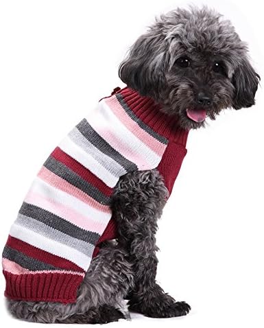 高級品市場返品ok ペットセーター 小型犬 人気 脱毛保護 かわいい 小型犬 部屋着 通気性 ファッション 暖かい 赤と白のストライプ ファッション 激安超特価 犬 ねこ 洋服 秋冬服 新作製品 世界最高品質人気 子犬 かわいい B07zjfxlwy 防寒 柔らかい 犬の服 ペット用品