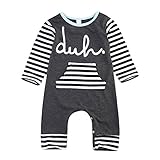 MIOIM Unisex Kids Baby Boy Girl Stripes Printed Romper Bodysuit Outfits