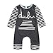 MIOIM Unisex Kids Baby Boy Girl Stripes Printed Romper Bodysuit Outfits