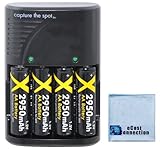 (4) AA Rechargeable Batteries with Charger and an eCostConnection Microfiber Cloth
