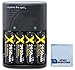(4) AA Rechargeable Batteries with Charger and an eCostConnection Microfiber Cloth
