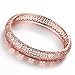 18K Rose Gold Plated Filigree Pattern Bangle Bracelets for Women