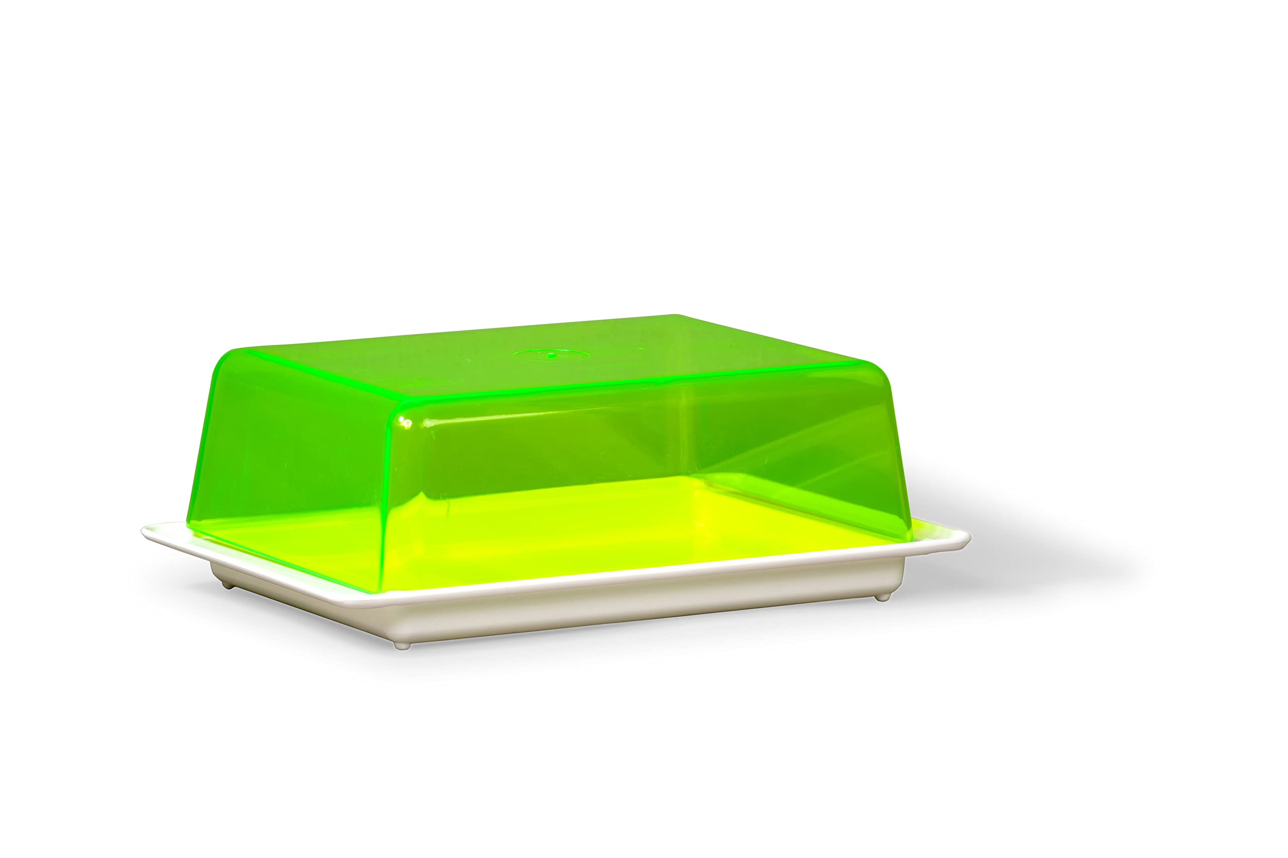 Kimmel Plastic Butter Dish White/Transparent Green.