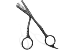 DINNAT Eyebrow Trimming Scissors with Combs, Eyebrow Cutter Hair Removal Eyebrow Scissors,Eye brow razors, Eyebrow trimmer for women,Gifts For Men Women Stocking Stuffers (Black)