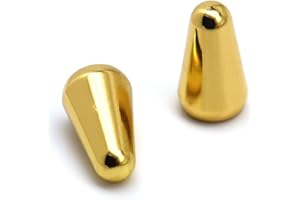 JENSHEPOE 2-Pack Premium Metal 5-Way Pickup Switch Tip & Knob Cap for Fender Strat/Telecaster Guitars – Durable Replacement Parts with Chrome Finish