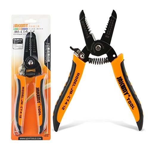 Precision Wire Stripper, Boenfu 7.0 inch Wire Cutting Pliers Nippers Repair Tool with Build-in Wire Cutter and Looping Holes Crimping Pliers for 10-22 AWG Stranded Wire Cutting