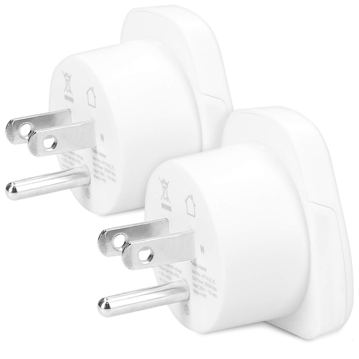 kwmobile 2x Travel Adapter for USA Type B - Travel Adapter to Type B Socket for America, Canada, Japan, Thailand
