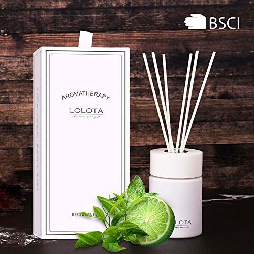 LALATA Luxury Fragrance Reed Diffuser Gift Set with Stick,Natural Essential Oil Lemon Tea Musk Scent, Strong Scented Long Lasting Fragrance Oil for Aromatherapy,Home Dcoration Air Freshener
