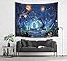 HVEST Halloween Tapestry Night Tapestry Wall Hanging Haunted Woods with Grave and Pumpkins Wall Blanket for Bedroom Living Room Dorm Decor,60W X 40H inches