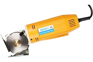 RESHY Electric Rotary Fabric Cutter,Fabric Cutting Machine Electric Fabric Scissors 1"Cutting Thickness for Cutting Multi-Layer Fabric and Leather,Carpet,with Spare Blade, Sharpening Stones, 110V