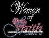 Women of Faith Rhinestone Iron on T Shirt Transfer