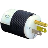 Hubbell HBL5266C Plug, 15 amp, 125V, 5-15P, Black/White