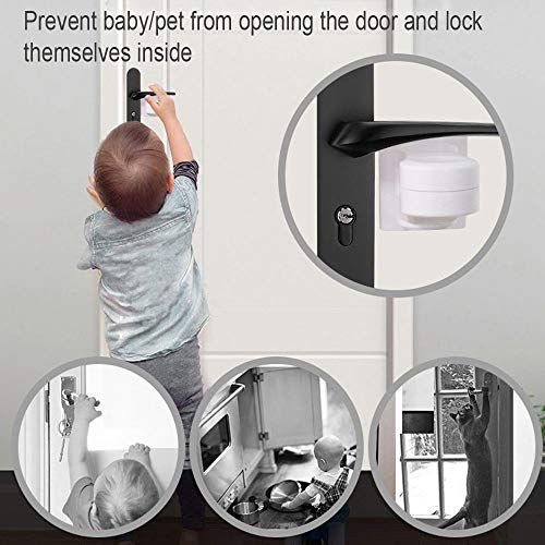 Door Lever Locks(4 Pack), Child Proof Doors & Handles 3M Adhesive
