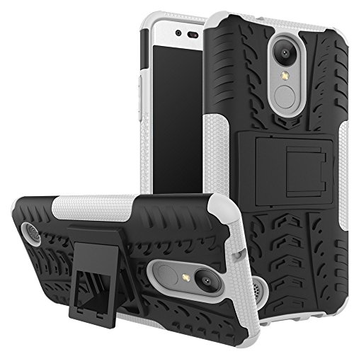 LG Aristo Case, LG Phoenix 3 Case, LG Fortune Case, Moment Dextrad [Built-in Kickstand] [Non-slip Design] Dual Layer Hybrid Full-body Rugged [Shock Proof] Case Cover (White)