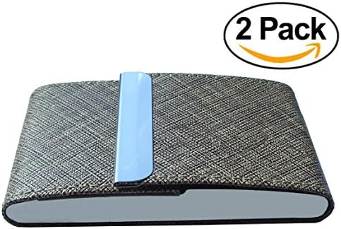 Professional Business Name Card Holder - Credit Card Case Holder with Magnetic Flip Style Closure - Lightweight, Slim, Pocket Size and Unisex Design - 2 Pack (Light / Dark Color)