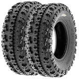 Set of 2 SunF A027 XC ATV UTV Knobby Sport Tires 22x7-11, 6 PR, Tubeless