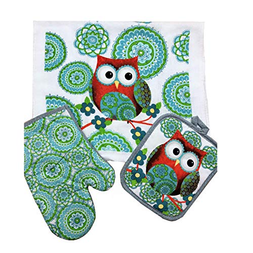 Keaiye Oven Glove Cotton Owl Design Towel Oven Glove Mat For Mother S Day Gift Christmas Decorations Kitchen Accessories Amazon Co Uk Welcome