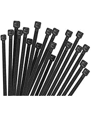 Hmrope 100pcs Cable Zip Ties Heavy Duty 12 Inch, Premium Plastic Wire Ties with 50 Pounds Tensile Strength, Self-Locking Black Nylon Zip Ties for Indoor and Outdoor